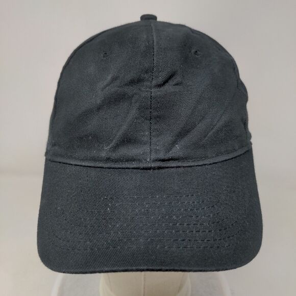 Unbranded Strapback Hat Black One Size Adjustable Vented Holes Blank - Picture 2 of 7